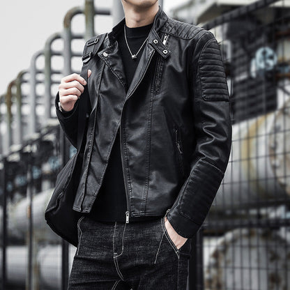 Men’s Autumn Winter Leather Jacket Classic Casual Coat