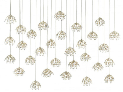 Crystal Bud 30-Light Linear Multi-Drop Pendant