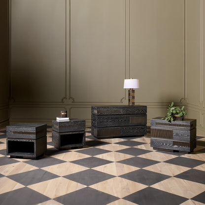 Global Views Brazil Chest-Black Cerused Oak