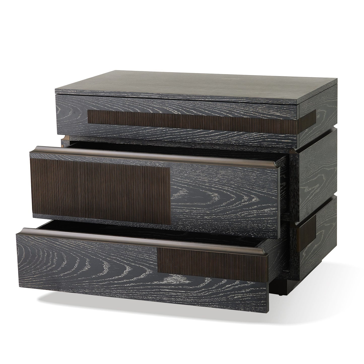 Global Views Brazil Chest-Black Cerused Oak