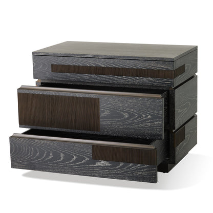 Global Views Brazil Chest-Black Cerused Oak