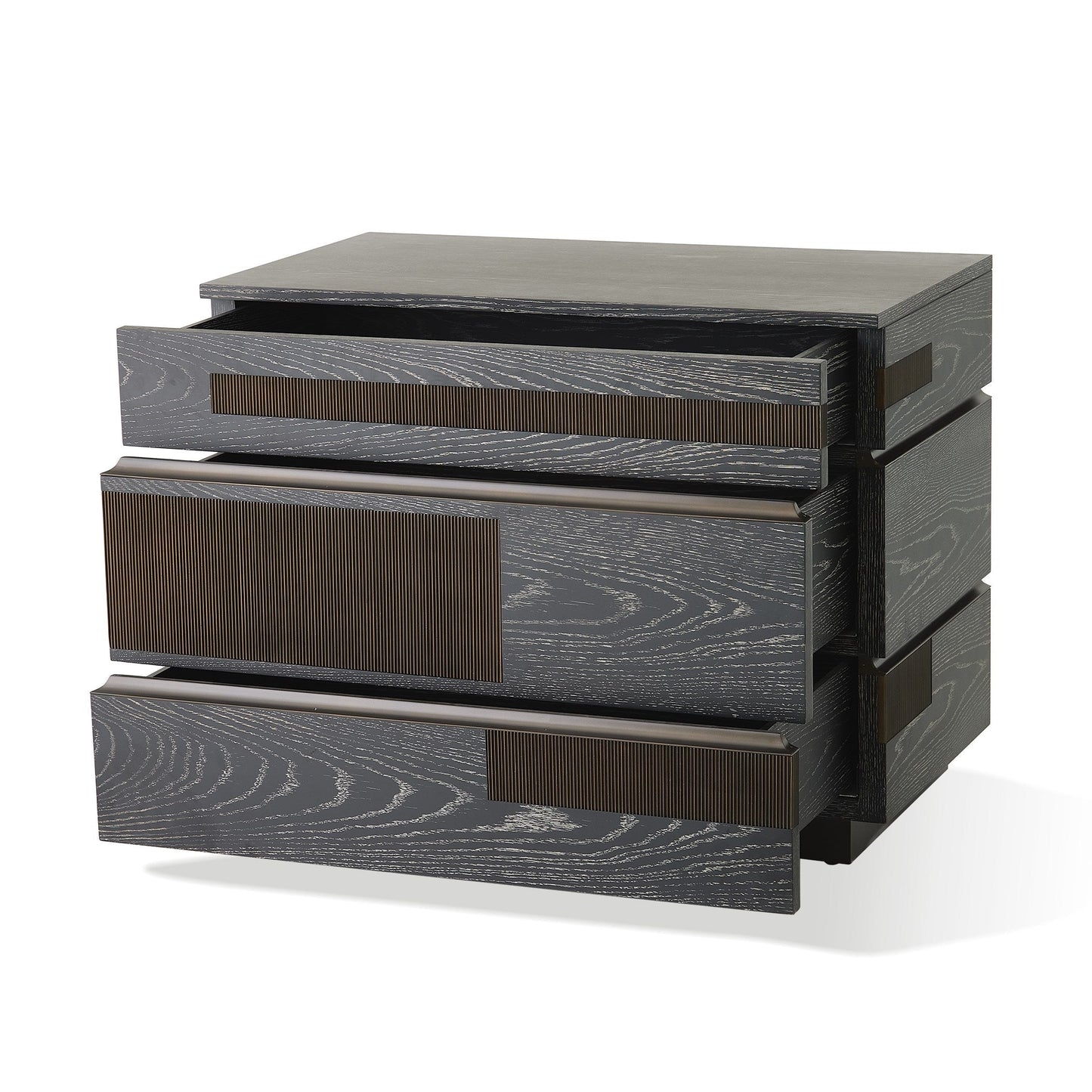 Global Views Brazil Chest-Black Cerused Oak