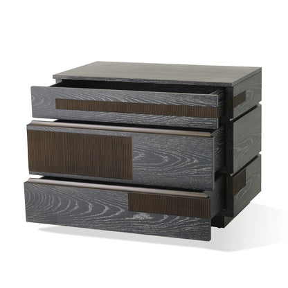 Global Views Brazil Chest-Black Cerused Oak