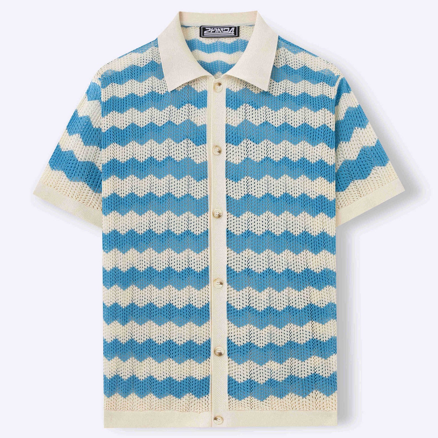Men’s Hollow Jacquard Corrugated Shirt Stylish Textured Design