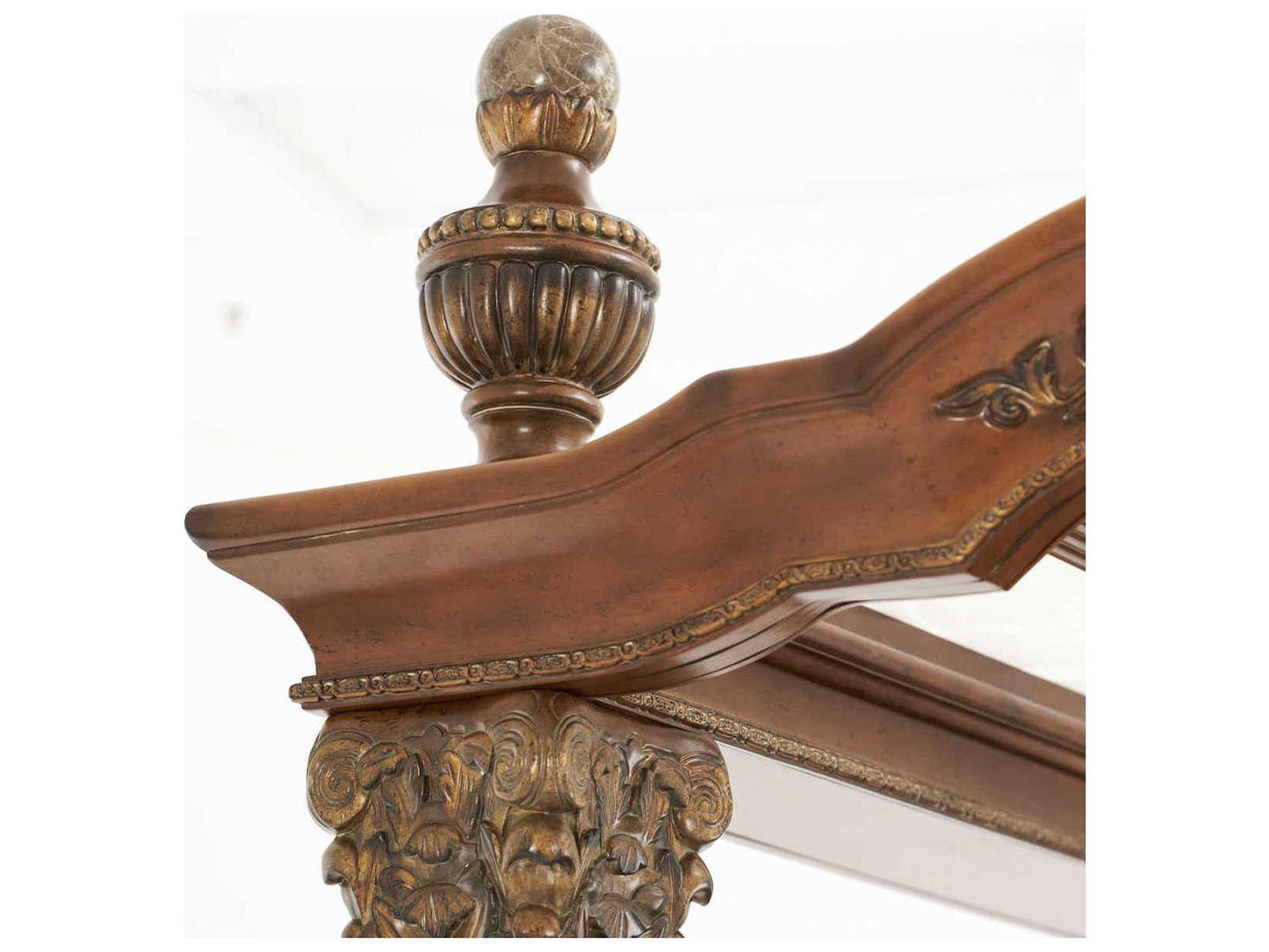 Villa Valencia California King Canopy Bed with LED Lighting and Marble Accents