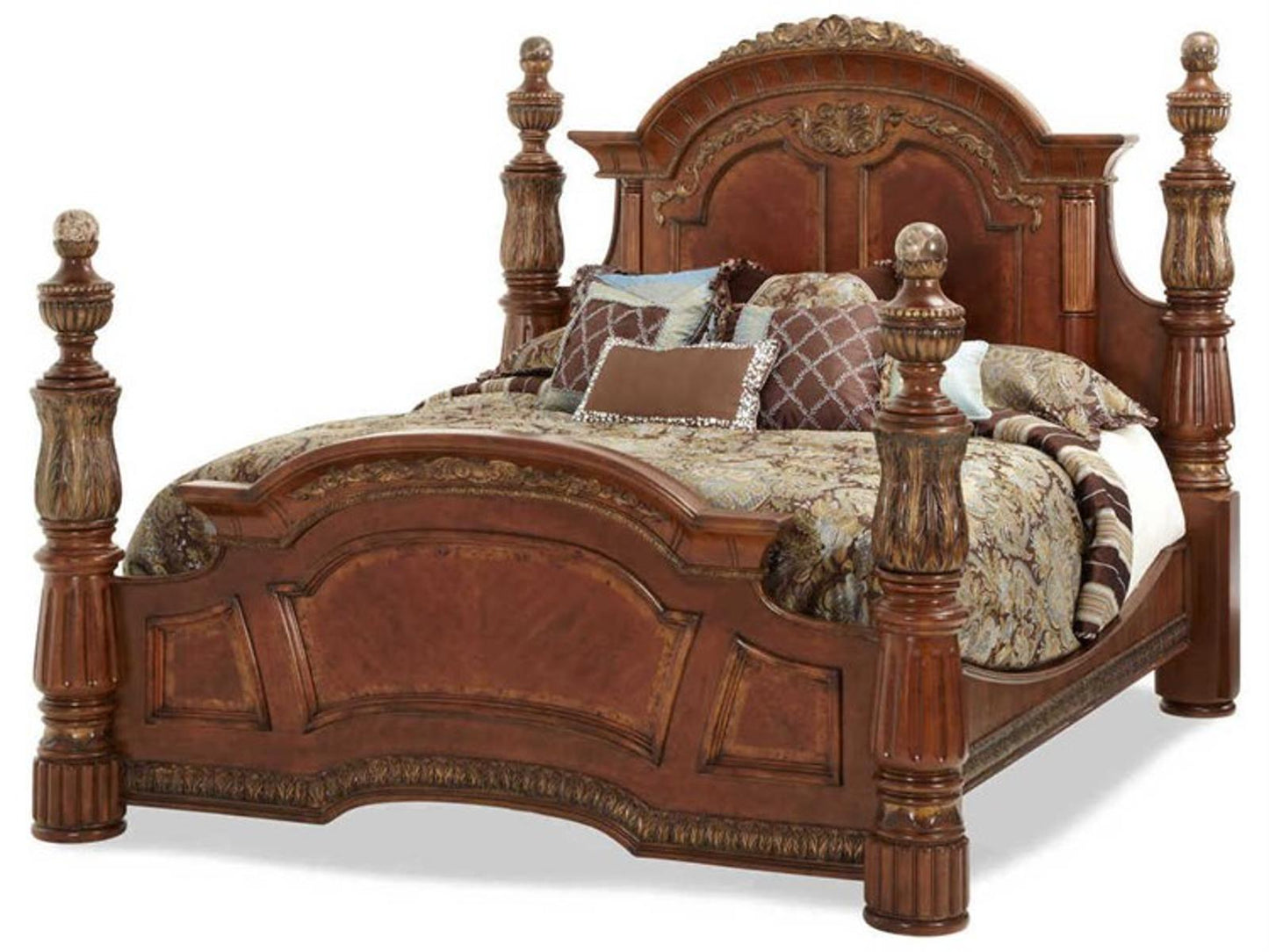 Villa Valencia King Poster Bed in Classic Chestnut