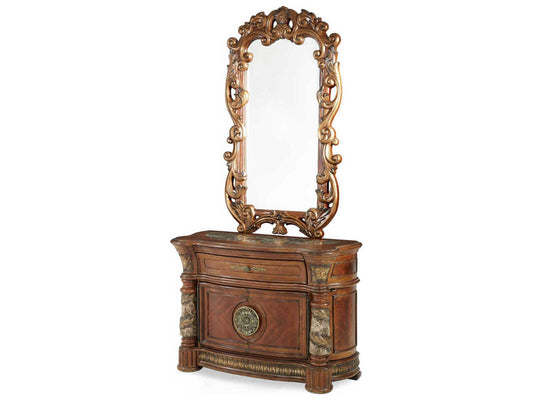 Villa Valencia Bachelor's Chest with Mirror in Classic Chestnut