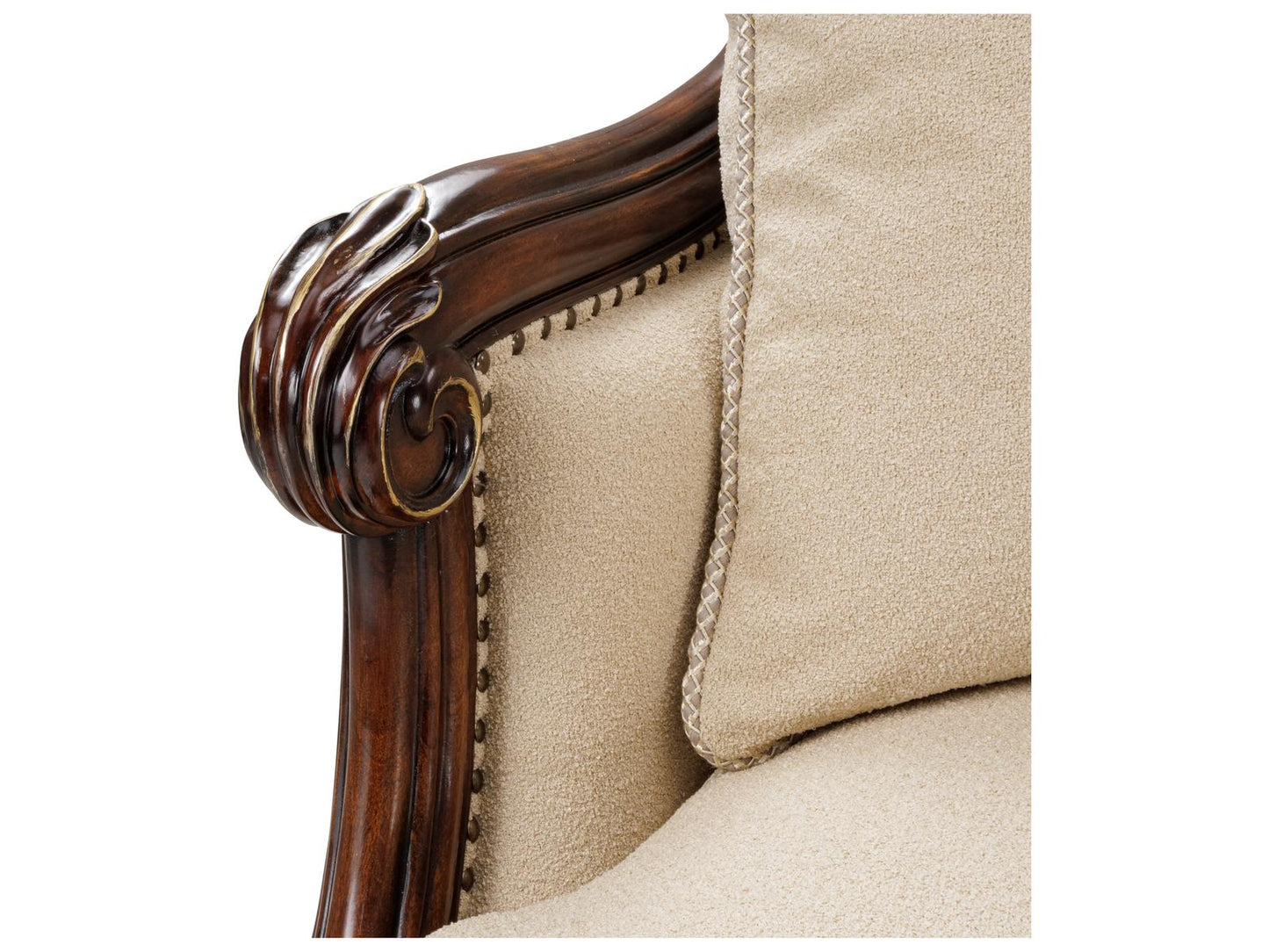 Chamberi 4-Piece Bouclé Fabric Sectional Sofa in Toast and Warm Cognac