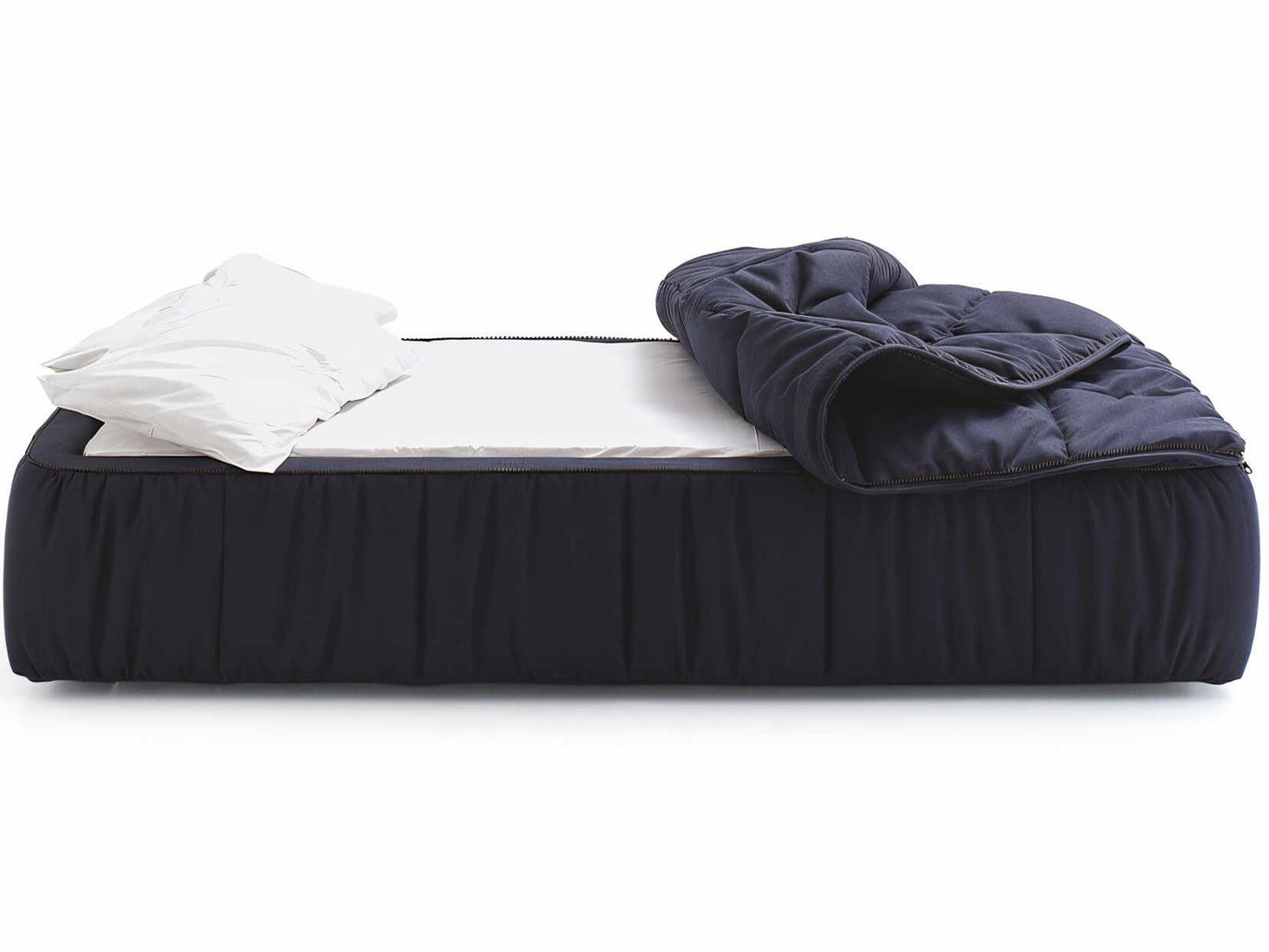 Strips Blue Poplar Wood Upholstered Twin Daybed Bed