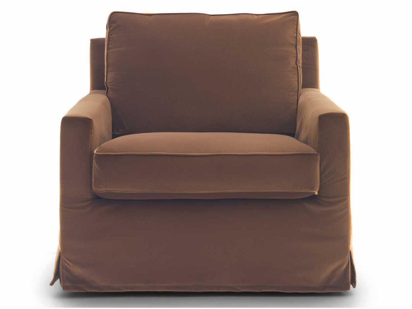 Cousy Accent Chair Upholstered Fabric or Leather with Track Arms