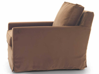 Cousy Accent Chair Upholstered Fabric or Leather with Track Arms