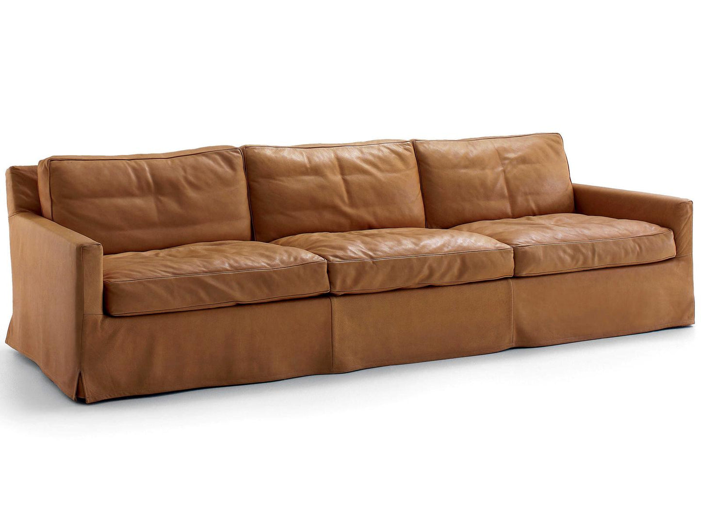 Cousy 3-Seat Fabric Sofa in Grey Alpaca with Anodized Aluminum Legs