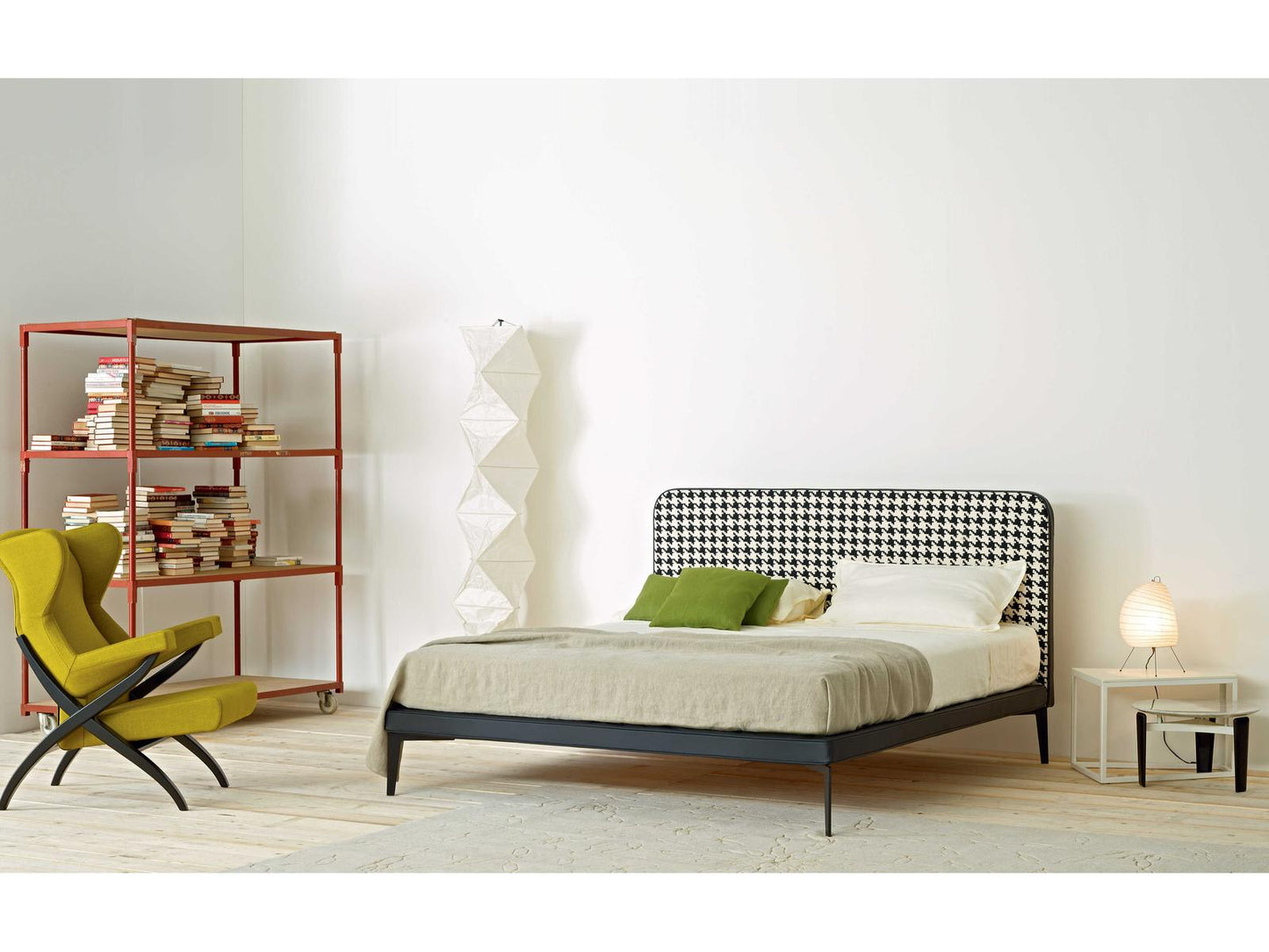 Suite Black Poplar Wood Upholstered Queen Platform Bed