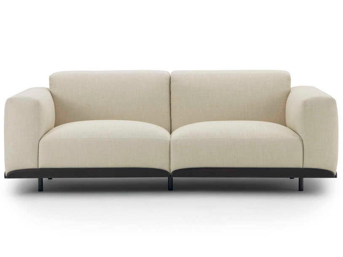 Pecorelle 2-Seat Upholstered Fabric Sofa with Black Metal Legs
