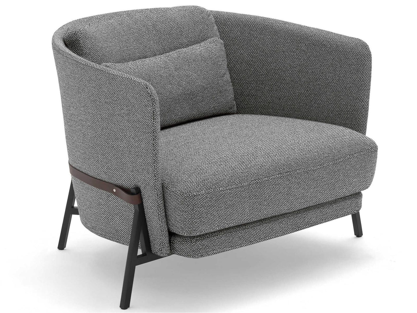 Cradle Armchair by Neri&Hu with Metal Frame and Leather Belt