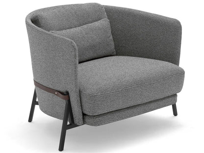 Cradle Armchair by Neri&Hu with Metal Frame and Leather Belt