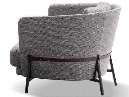 Cradle Armchair by Neri&Hu with Metal Frame and Leather Belt