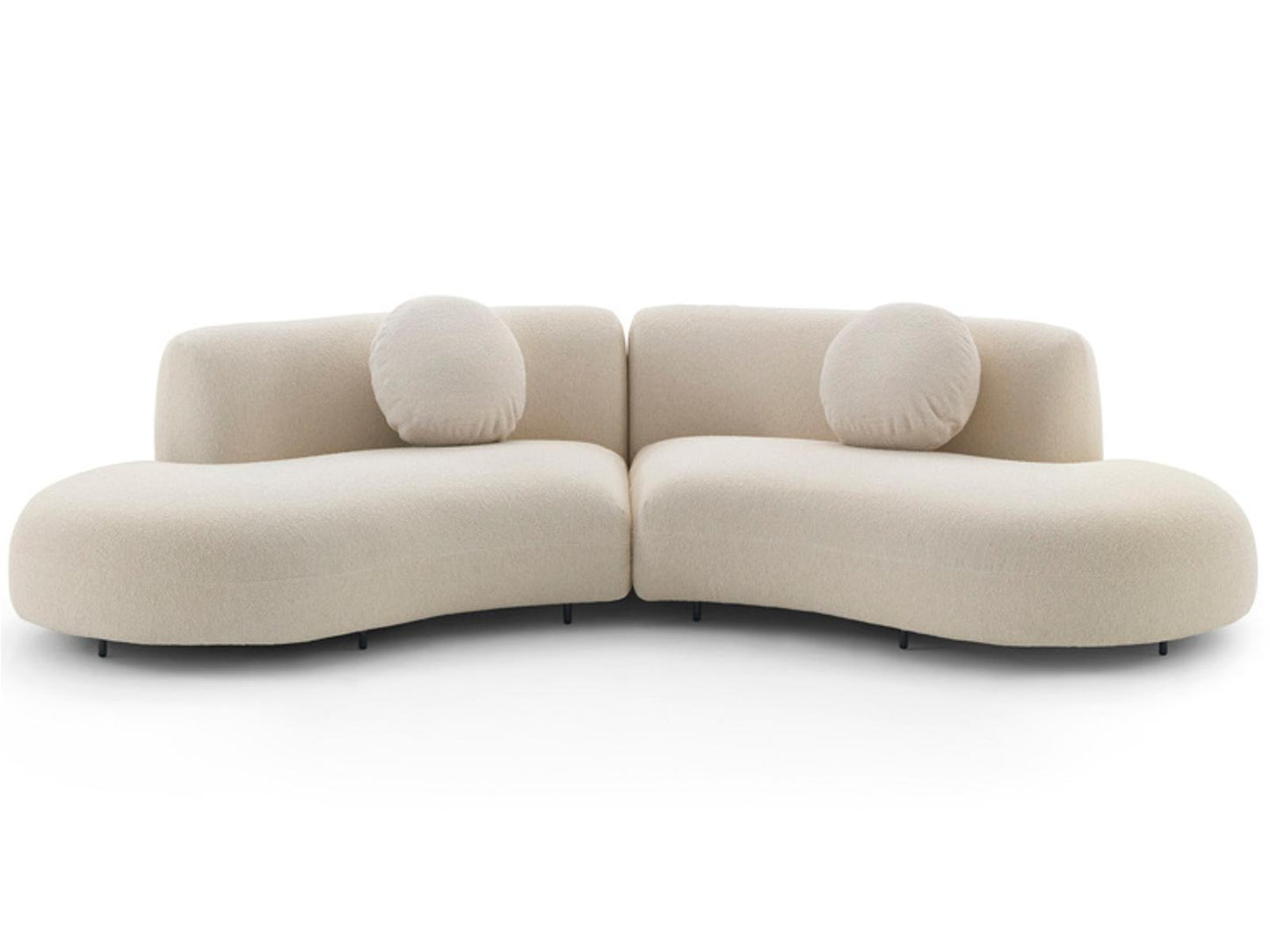 Tokio 4-Seat Curved Modular Fabric Sectional Sofa in Orbaco Fabric