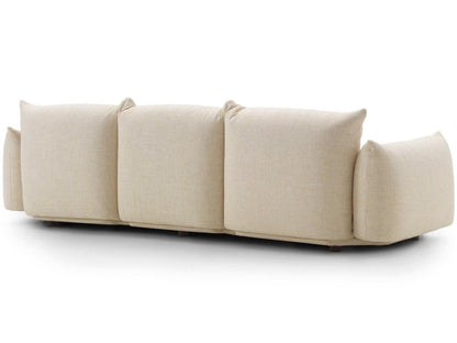 Marenco 3-Seat Fabric Sofa with Black Lacquered Metal Feet