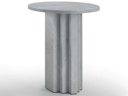 Scalea Round Bardiglio Marble End Table