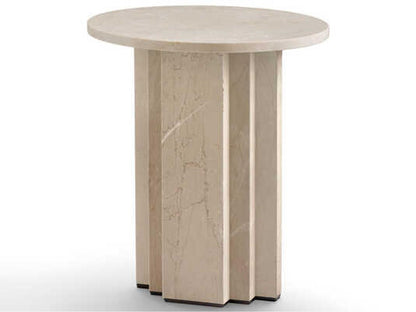 Scalea Round Crema Marfil Marble End Table