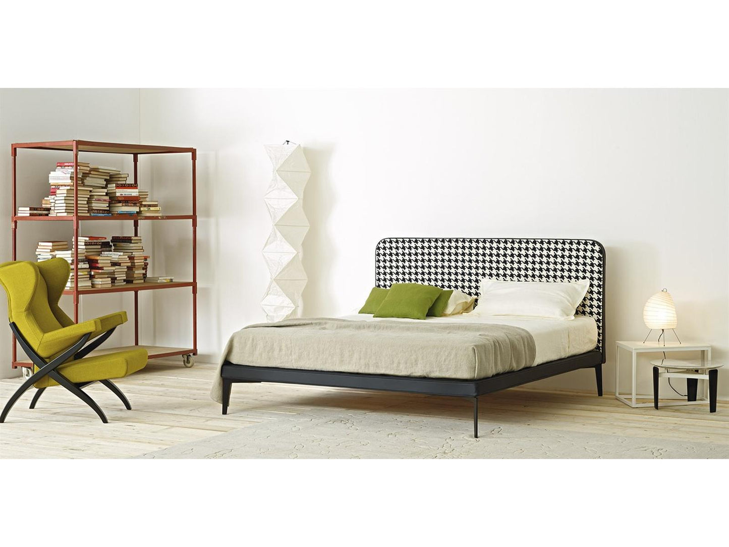 Suite Black Poplar Wood Upholstered Queen Platform Bed