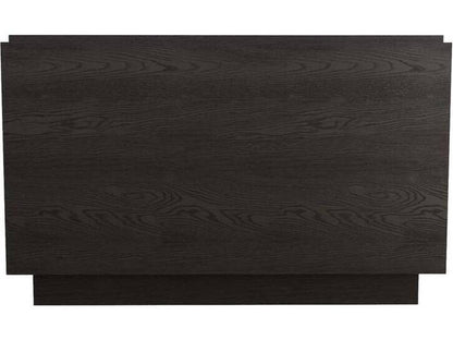 Puckett Rectangle Side Table in Ebony Oak and Antique Brass