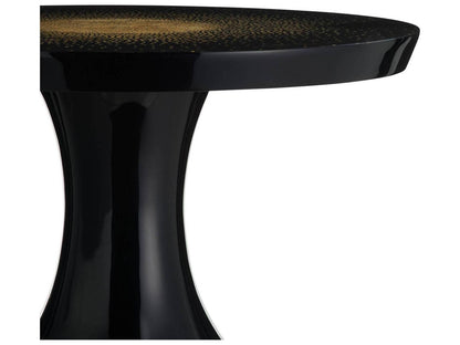 Round White Black End Table