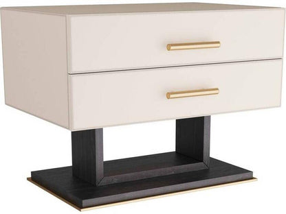 2-Drawers Beige Tatro Nightstand