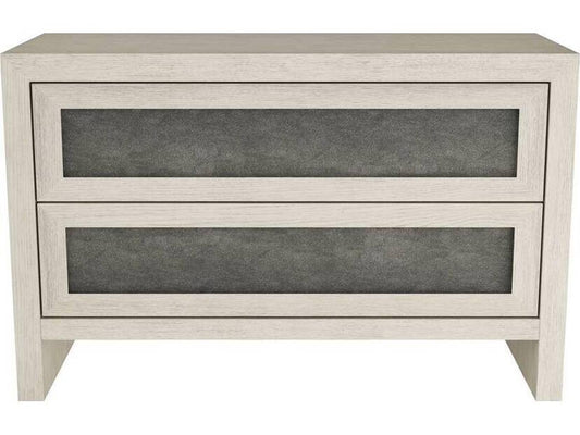 Burnett Rectangle Side Table with Suede Panels and Smoke Finish