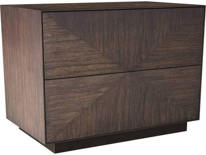 Broomfield Ofram Veneer Side Table in Brindle with Soft-Close Drawers