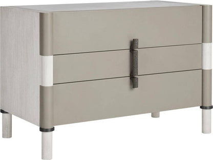 Rectangular Faux Leather Gray End Table