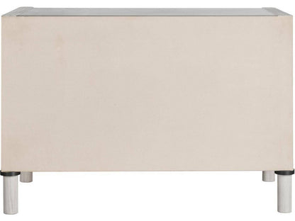 Rectangular Faux Leather Gray End Table