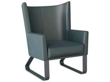 Gray Leather Accent Chair Bleu