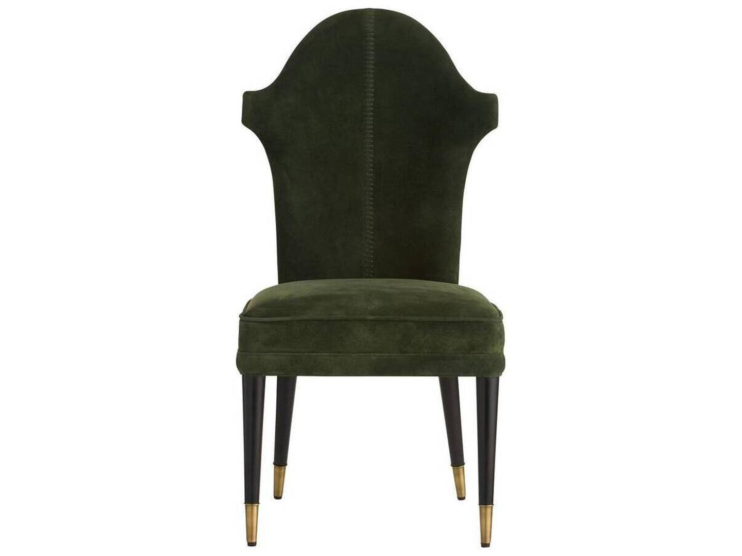 Lincoln Armless Dining Side Chair in Forest Suede and Ebony