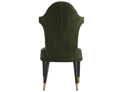 Lincoln Armless Dining Side Chair in Forest Suede and Ebony