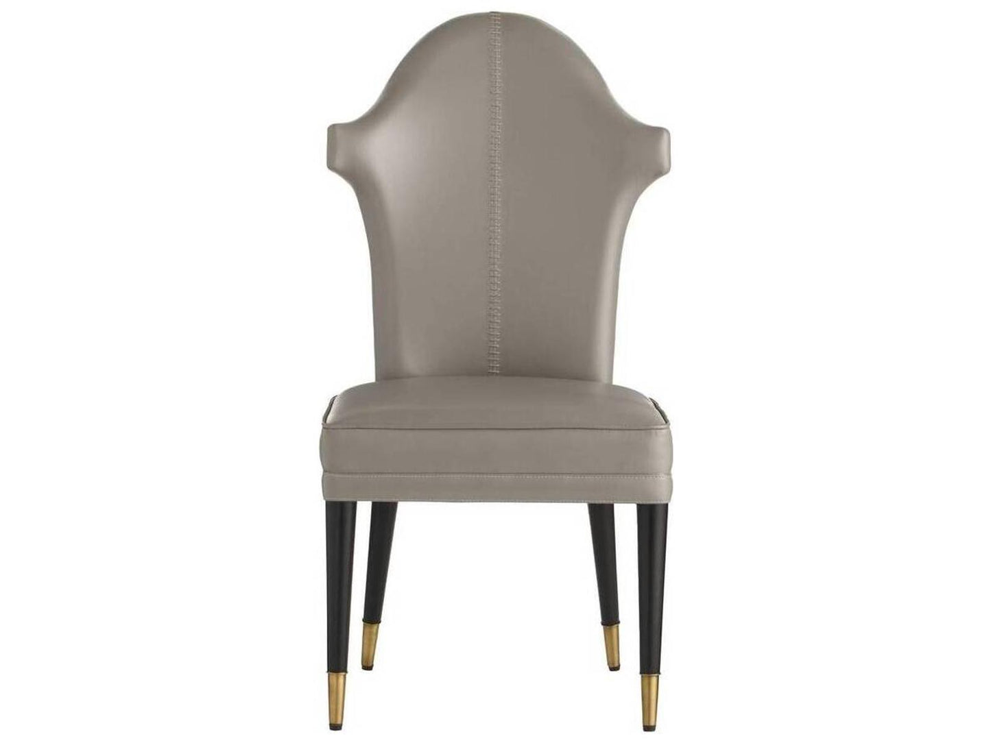 Lincoln Armless Dining Chair in Morel Aniline Leather and Ebony Beech Wood