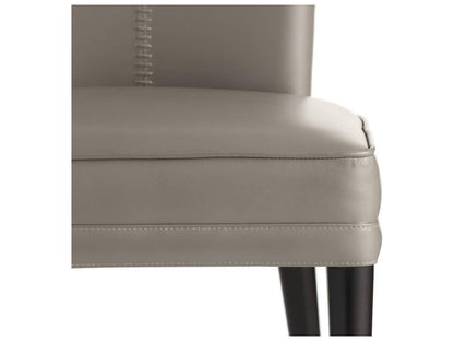 Lincoln Armless Dining Chair in Morel Aniline Leather and Ebony Beech Wood