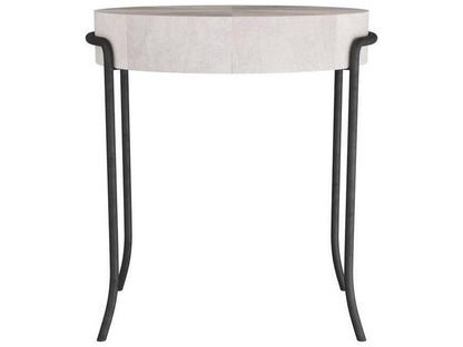 Mosquito Round Acrylic Ivory Blackened End Table