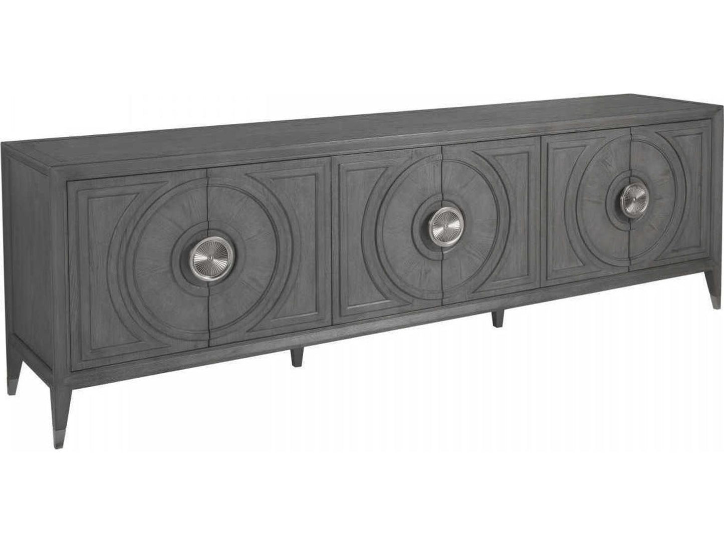 Home Appellation 94-Inch Media Console TV Stand in Brushed Gray Wood