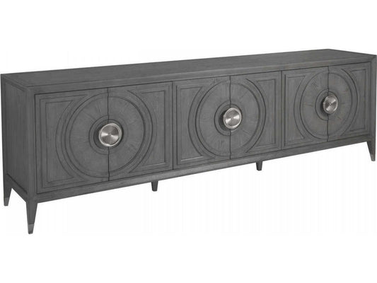 Home Appellation 94-Inch Media Console TV Stand in Brushed Gray Wood