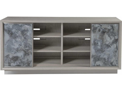 Home Metaphor 68-Inch Sandblasted Oak and Eglomise Media Console