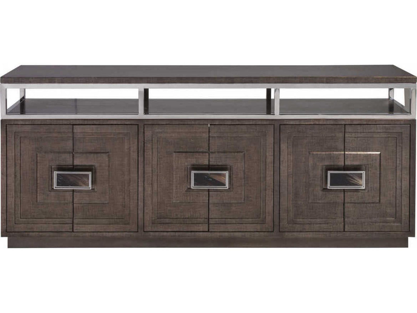 Home Viscount 79-Inch Media Console in Gold and Dark Umber