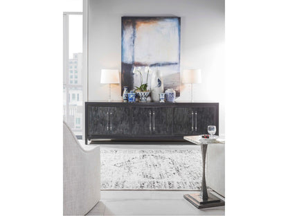 Home Elation Gray Long Media Console Table in Faux Horn Resin