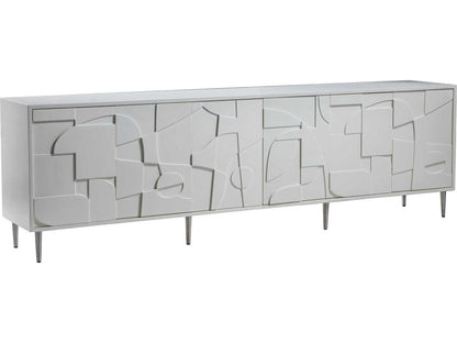 Home Bardo 100-Inch Media Console Table in White Ivory