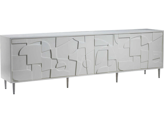 Home Bardo 100-Inch Media Console Table in White Ivory