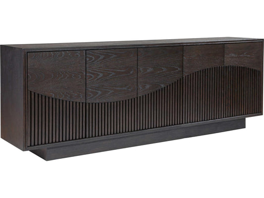 Home Nightfall 87-Inch Oak Wood Media Console in Rich Mocha Brown