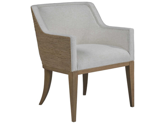 Home Simpatico Upholstered Woven Arm Chair in Canvas Fabric