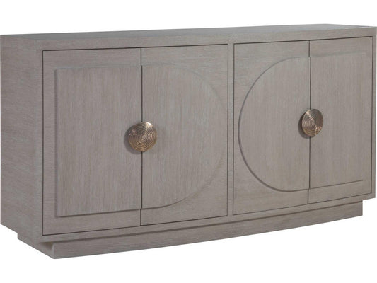 Home Solimar 68-Inch White Oak Sideboard with Champagne Accents
