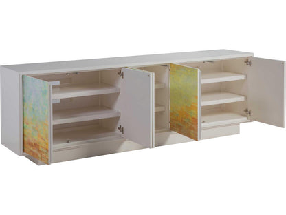 Home Aurora Signature Designs Hand-Painted Media Console in Ivory